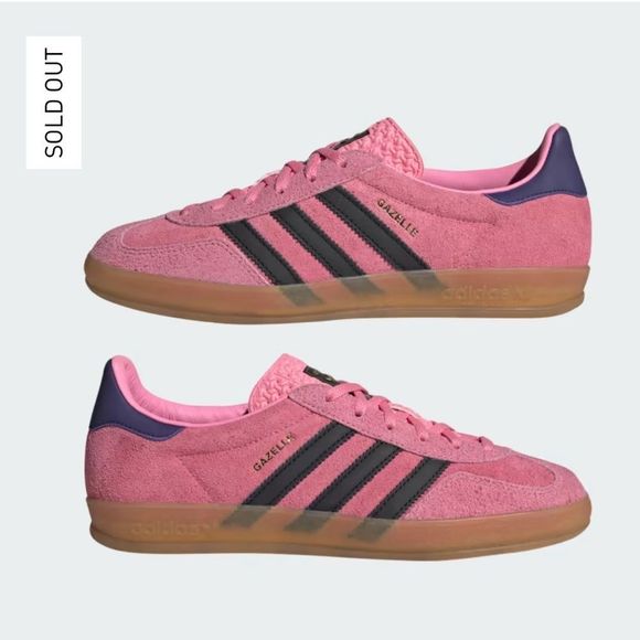 NWT Adidas Gazelle Indoor Sneakers Pink Bliss Gum Sole Women’s Size 5.5 - Picture 6 of 16